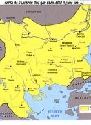 Карта на Б-я при цар Иван Асен II (1218 - 1241) - малко ламинирано табло